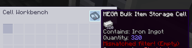 Mismatched Bulk Cell filter (empty)