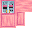 Pink Glass Cabinet