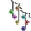 Icicle Multicolored Lights (Diagonal Right)